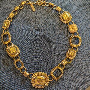 Oscar de la Renta Gold Statement Necklace